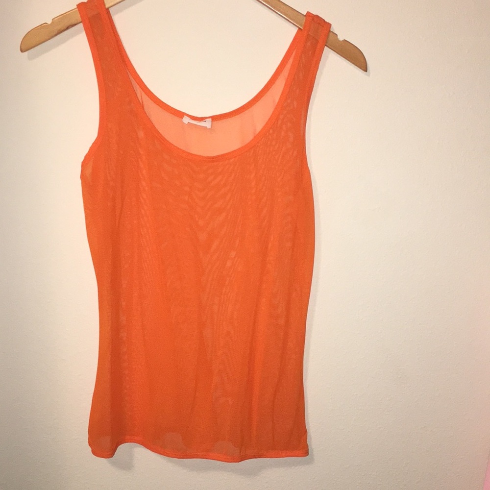 Danskin orange mesh tank
